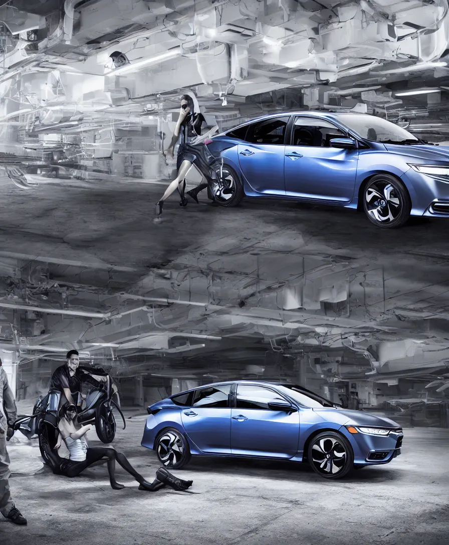 Image similar to honda insight tron future vapor wave cyber punk product shot photoshoot