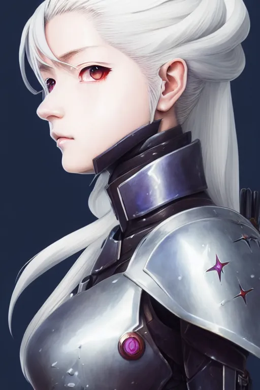 Image similar to portrait of Anime sister of battle, Warhammer 40000, cute-fine-face, white-hair pretty face, realistic shaded Perfect face, fine details. Anime. realistic shaded lighting by Ilya Kuvshinov katsuhiro otomo ghost-in-the-shell, magali villeneuve, artgerm, rutkowski, WLOP Jeremy Lipkin and Giuseppe Dangelico Pino and Michael Garmash and Rob Rey