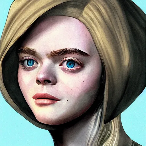 Prompt: portrait of Elle Fanning by Adam Adamowicz in the style of Fallout 3