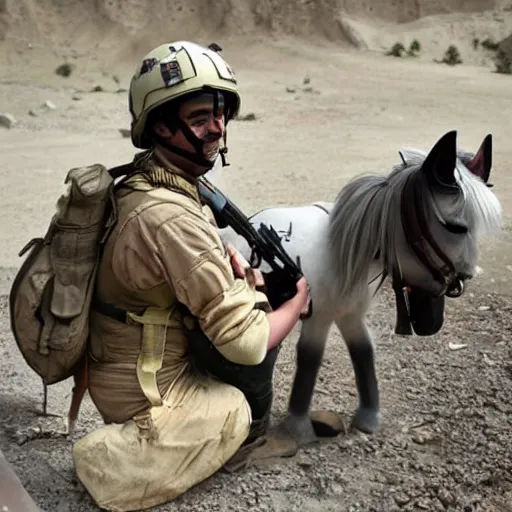 Prompt: my little pony in Afghanistan