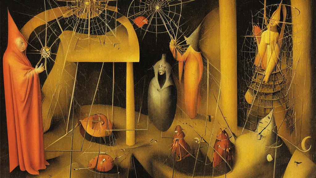 Prompt: a beautiful digital painting by remedios varo hieronymus bosch and johfra bosschart