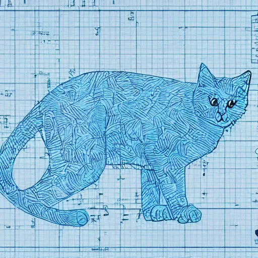 Image similar to cat blueprint