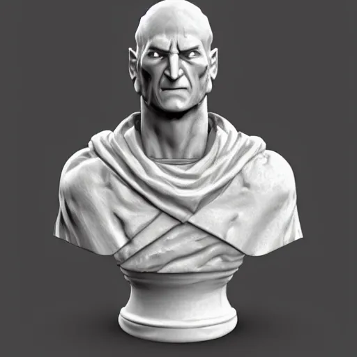 Image similar to marble bust of angry todd howard