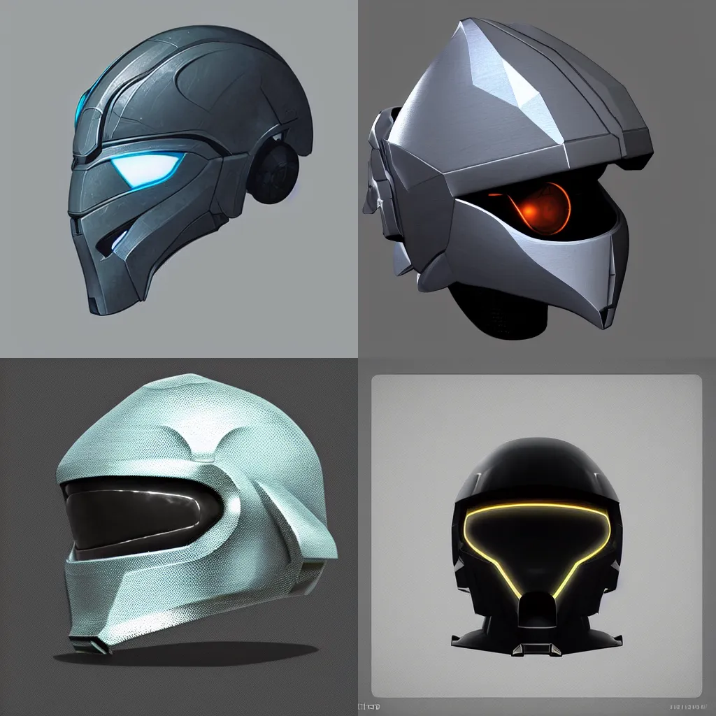 Prompt: hardsurface futuristic helmet design trending on art station 2D digital art inspired by figther planes and Halo