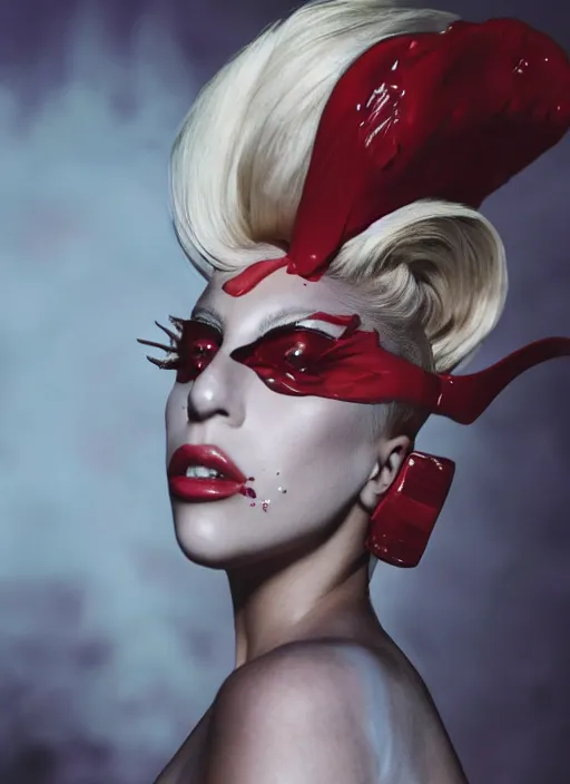 Image similar to lady gaga by nick knight, born this way, born this way album, red weapon 8 k s 3 5, cooke anamorphic / i lenses, highly detailed, cinematic lighting