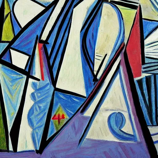 Prompt: mountains in the style of Picasso
