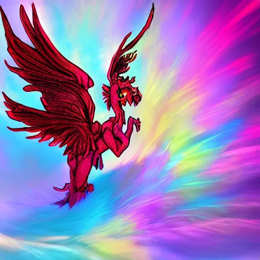 Image similar to multi color smoke with the small ( outstretched ribbed wings and head of a fairytale dragon ), billowy, 8 k, 4 k