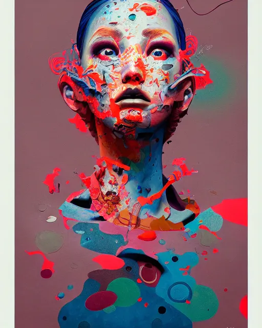 Image similar to portrait, most beautiful form of chaos, mixed media, a brutalist designed, vivid colours, cryptic, mystical, pop surrealism by james jean, roby dwi antono, ross tran, steven kenny, paul neberra, ashley wood, atmospheric, trending on artstation. 8 k masterpiece.