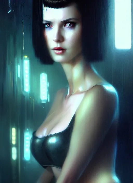 Image similar to ! dream hyper realistic portrait gorgeous, beautiful rachael rosen from blade runner set in modern times, by greg rutkowski, scott m fischer, artgerm, loish, slight glow, atmospheric, anne stokes, alexandros pyromallis,