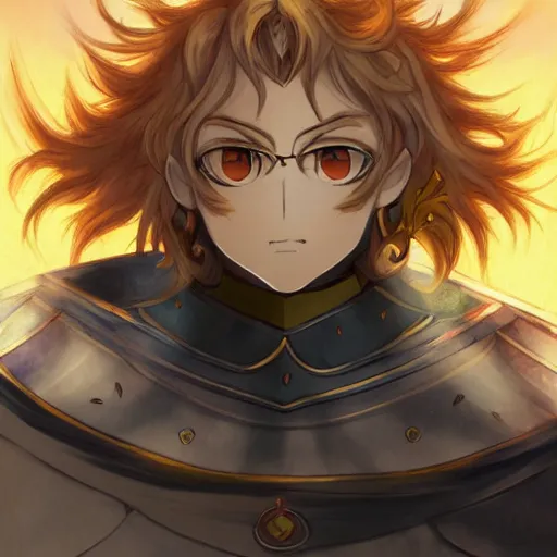 Prompt: portrait of gawain the knight of the sun, anime fantasy illustration by tomoyuki yamasaki, kyoto studio, madhouse, ufotable, trending on artstation