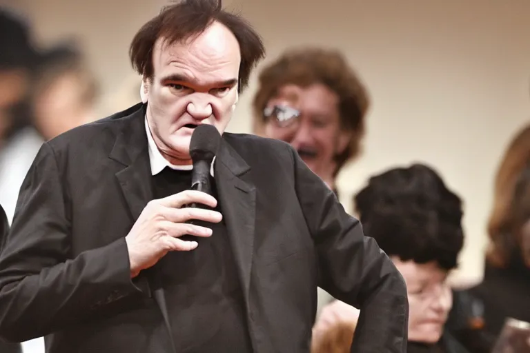 Image similar to quentin tarantino at a jewish funeral, directed by quentin tarantino 8 k