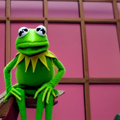 Image similar to kermit the frog, from the grand budapest hotel ( 2 0 1 4 )