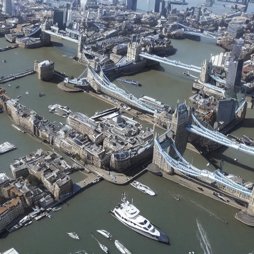 Image similar to photo of yacht next to tower bridge