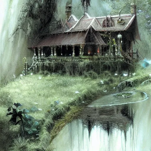 Image similar to elrond's house, rivendell, by craig davison