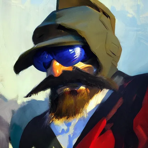 Image similar to greg manchess portrait painting of doctor ivo robotnik, medium shot, asymmetrical, profile picture, organic painting, sunny day, matte painting, bold shapes, hard edges, street art, trending on artstation, by huang guangjian and gil elvgren and sachin teng