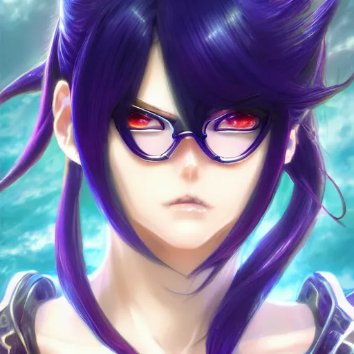 Anime Bayonetta Headshot Profile Digital Art Pretty Stable