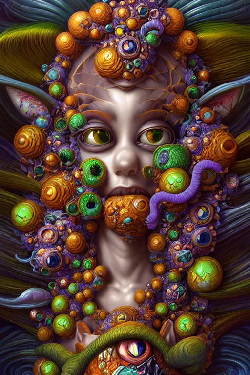 Image similar to hyper - maximalist overdetailed painting by naoto hattori. artstation. deviantart. cgsociety. inspired by beastwreckstuff and jimbo phillips. fantasy infused lowbrow style. hyperdetailed high resolution render by binx. ly in discodiffusion. dreamlike polished render by machine. delusions. sharp focus.