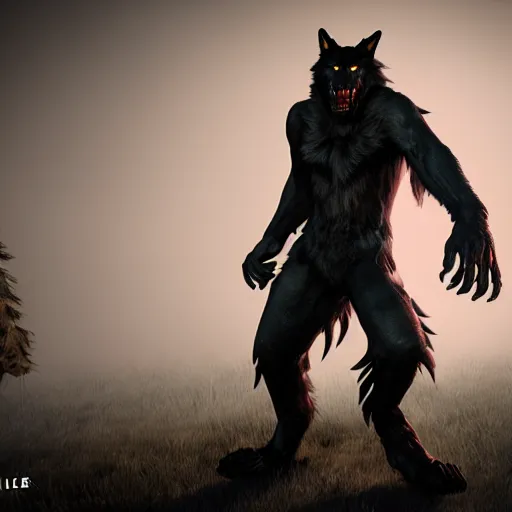 Image similar to werewolf from van helsing unreal engine hyperreallistic render 8k