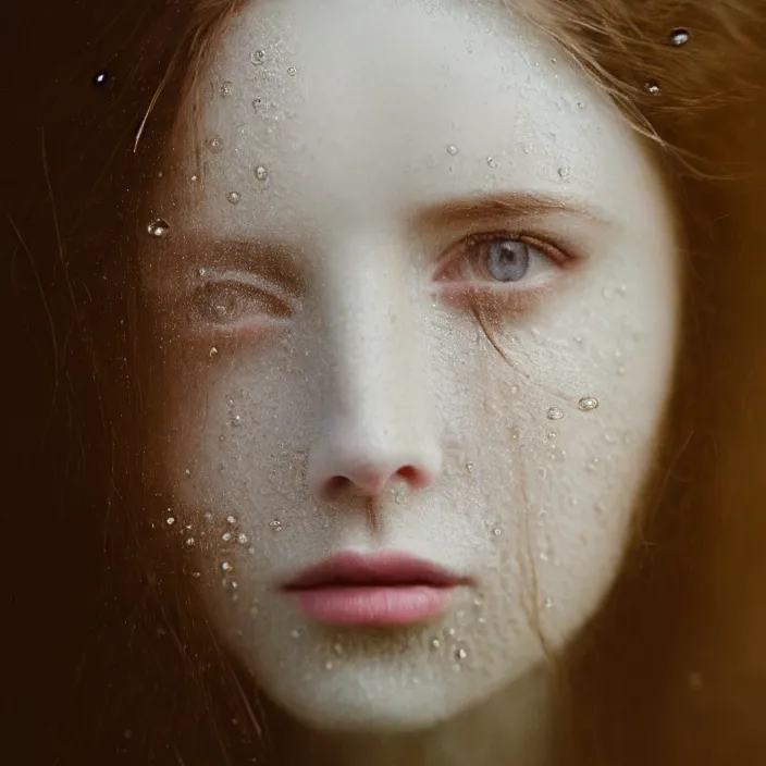 Image similar to Kodak Portra 400, 8K,ARTSTATION, Caroline Gariba, soft light, volumetric lighting, highly detailed, britt marling style 3/4 , extreme Close-up portrait photography of a beautiful woman how pre-Raphaelites,inspired by Ophelia paint, the face emerges from water of Pamukkale, underwater face, hair are intricate with highly detailed realistic beautiful flowers , Realistic, Refined, Highly Detailed, interstellar outdoor soft pastel lighting colors scheme, outdoor fine art photography, Hyper realistic, photo realistic