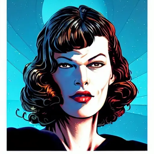 Image similar to “ milla jovovich retro minimalist portrait by jean giraud, moebius starwatcher comic, 8 k ”