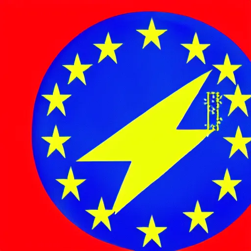 Prompt: the eu flag but the stars are replaced with crowns