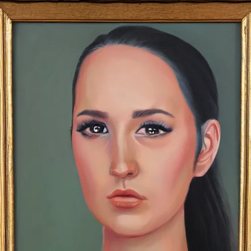 Prompt: a portrait painting of kacey jaskowski