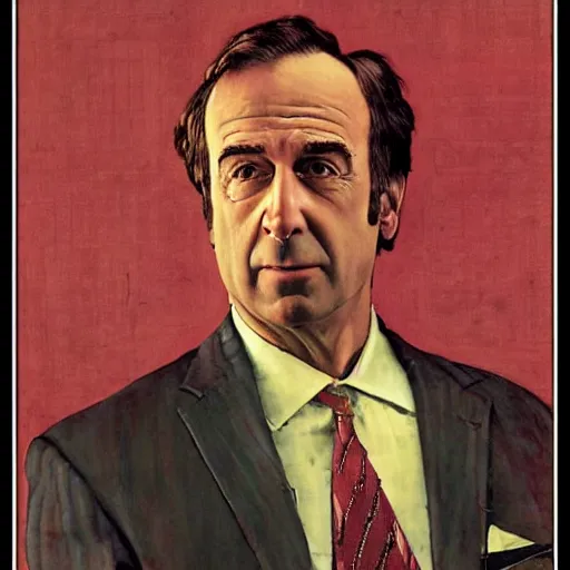 Image similar to saul goodman by norman rockwell