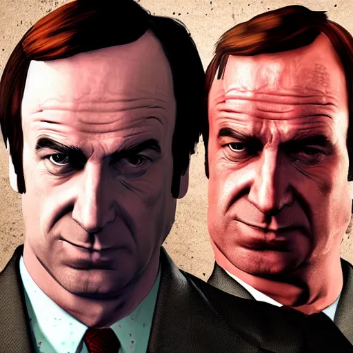 Image similar to saul goodman as a gta V loading screen character