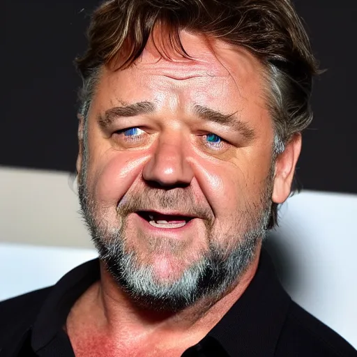 Prompt: russell crowe, professional photography, face closeup