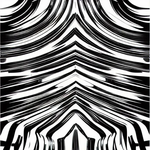 Image similar to futuristic tech lines, vector art, black and white, front view