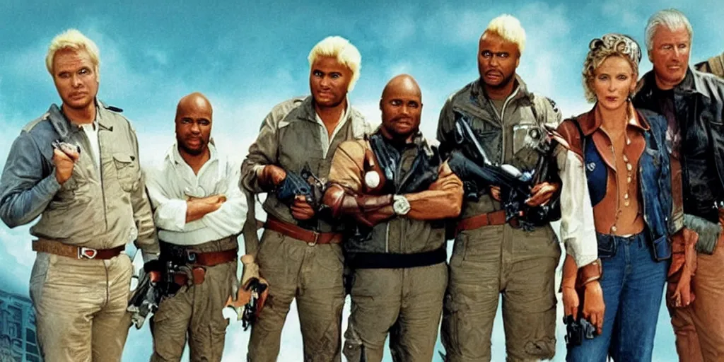 Image similar to The A-Team in the year 2030, very detailed, realistic, cinematic masterpiece