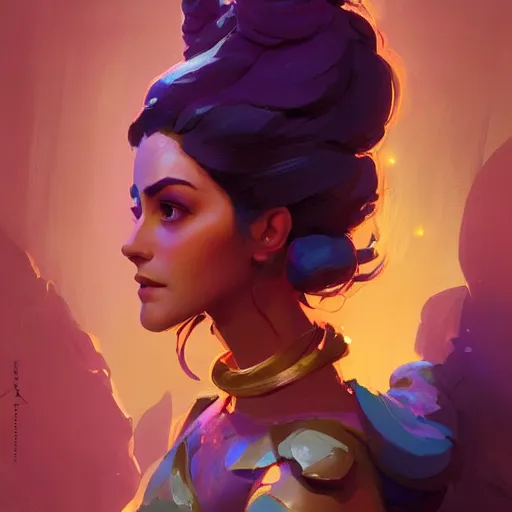 Prompt: portrait of a beautiful woman, maya ali mage, gloomhaven, dynamic lighting, gaudy colors, octane render aesthetic, matte painting concept art, official fanart behance hd artstation by jesper ejsing, by rhads and makoto shinkai and lois van baarle and ilya kuvshinov and rossdraws