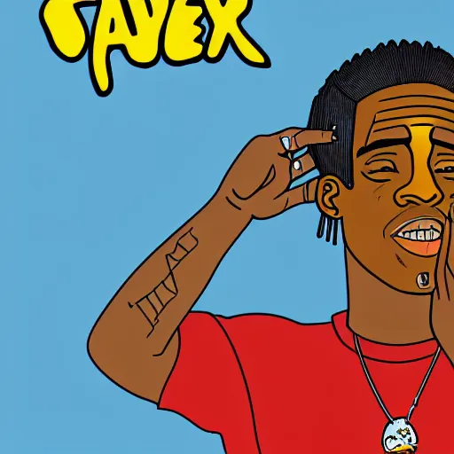 travis scott drawn in the style of the simpsons | Stable Diffusion ...