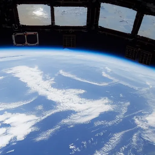 Prompt: cloud formation in the south indian ocean. photo taken by an astronaut aboard the iss