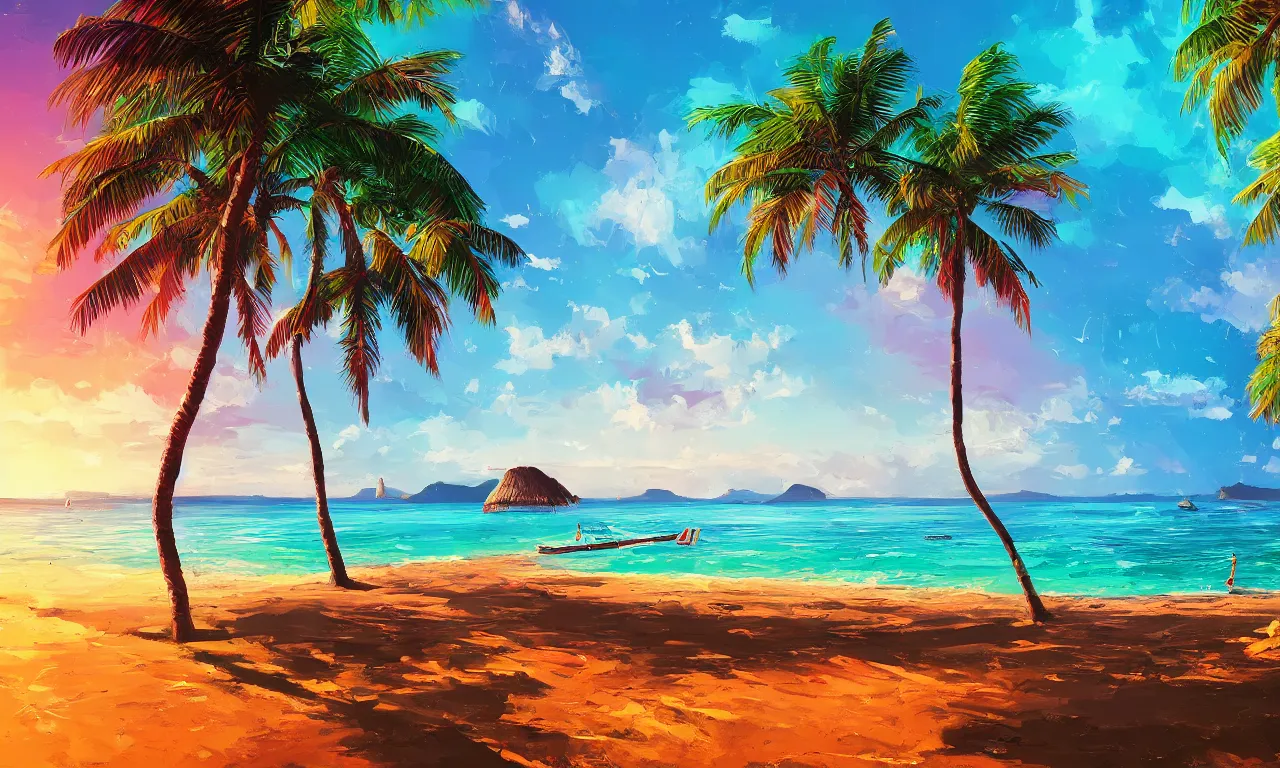 Image similar to paradise beach by alena aenami artworks in 4 k