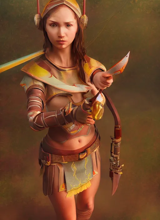 Image similar to hyper realistic photography, elf archer girl full body, rule of thirds, human proportion, good anatomy, beautiful face, conceptart, saturated colors, cinematic, artstation, redshift, octane