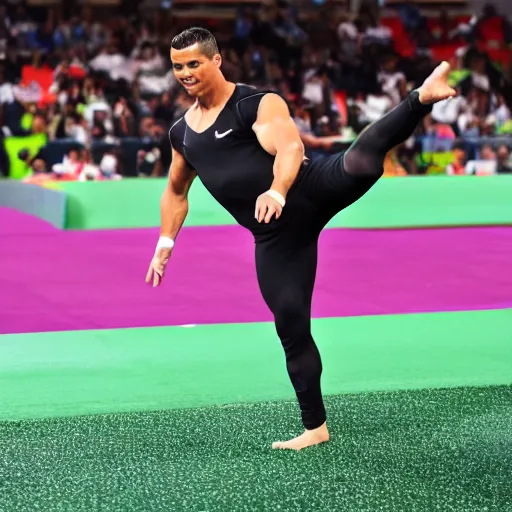 Prompt: ronaldo doing gymnastics