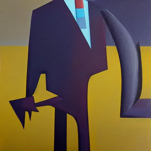 Image similar to a dissatisfied customer, surrealist contemporary painting