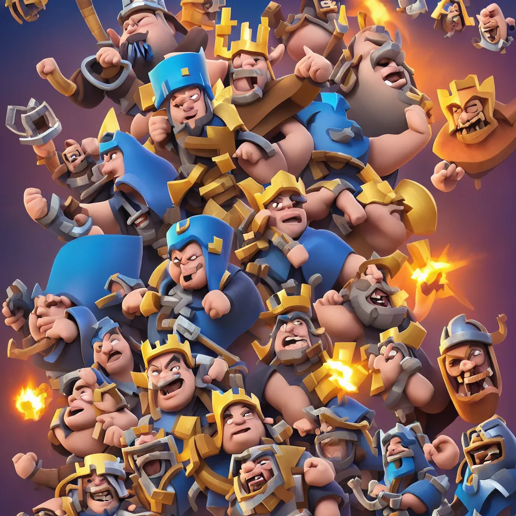 Image similar to movie poster for clash royale, a mobile game by supercell oy