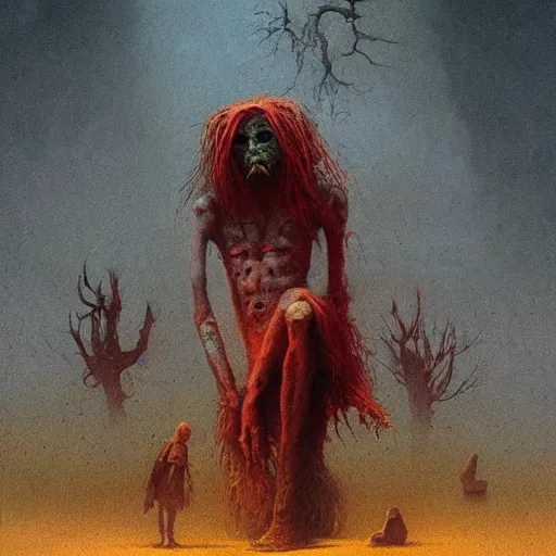 Image similar to end of the world, grunge, horror, loony toons style, illustrated by zdzisław Beksiński and greg rutkowski.