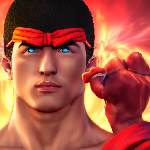 Prompt: Ken from street fighter, realistic, 4K photograph, portrait