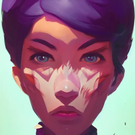 Image similar to face icon stylized minimalist magic : the gathering, loftis, cory behance hd by jesper ejsing, by rhads, makoto shinkai and lois van baarle, ilya kuvshinov, rossdraws global illumination