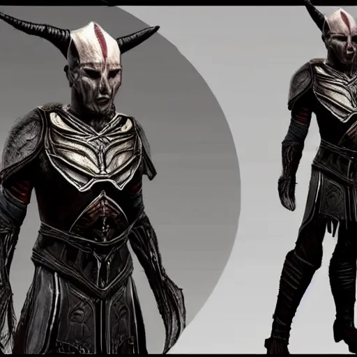 Image similar to elon musk as a dark elf in elder scrolls v skyrim