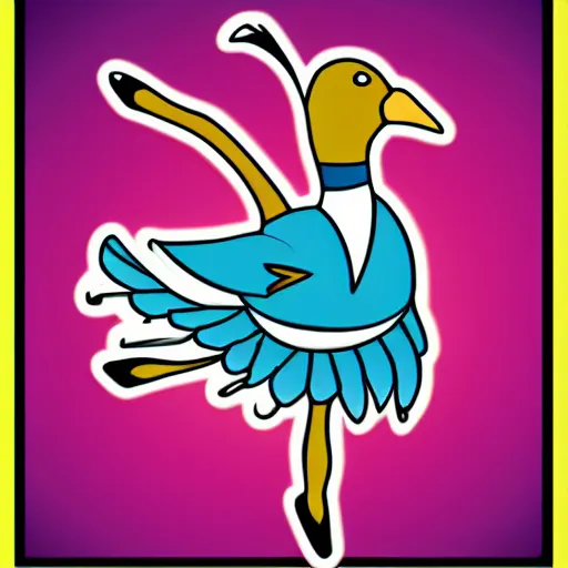 Prompt: cute dancing goose, sticker concept design