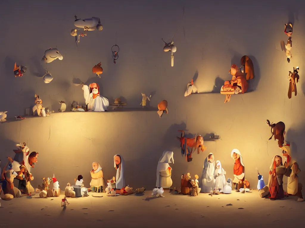 Prompt: the nativity, by goro fujita, trending on artstation, 8k, highly detailed, digital graphic art