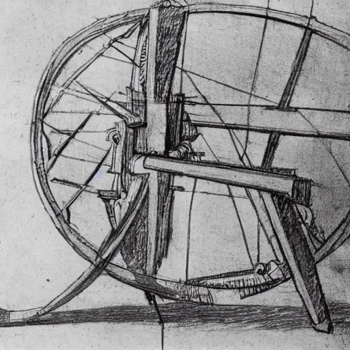 Prompt: Leonardo da Vinci sketch of a catapult for launching babies