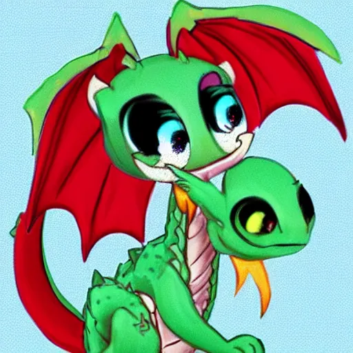 Image similar to the most cutest adorable happy picture of a dragon, tiny firespitter, kawaii, chibi style, Dra the Dragon, tiny red dragon, adorably cute, enhanched, deviant adoptable, digital art Emoji collection