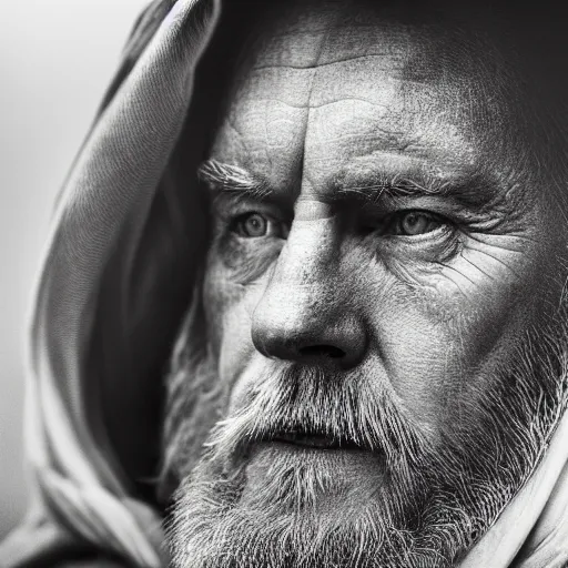 Image similar to obi - wan kenobi closeup by lee jeffries