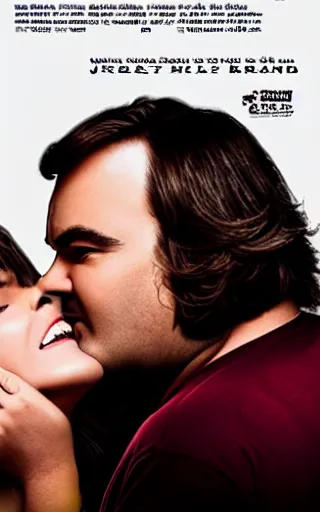 Image similar to movie poster of Jack Black and Ariana Grande staring in a romantic comedy, Cinematic Lighting