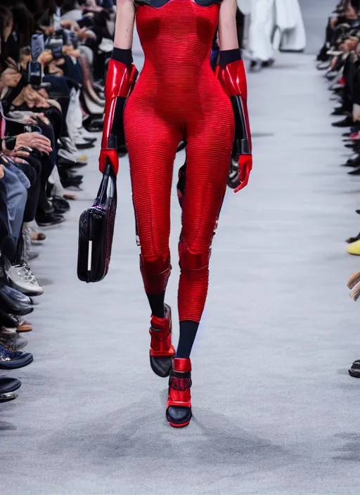 Image similar to hyperrealistic and heavy detailed Balenciaga runway show of marvel avengers , Leica SL2 50mm, vivid color, high quality, high textured, real life